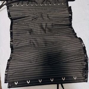 Black Corset with White Stripes